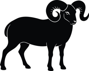 ram animal horned icon vector, mountain sheep symbol illustration
