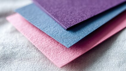 Stacked colored envelopes
