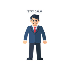 Obraz premium Flat vector 2D icon — Flat Vector 2D Design of Angry Man Icon — Stay Calm