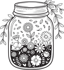 Floral Mason Jar Bouquet – Bloom Where You’re Planted Illustration