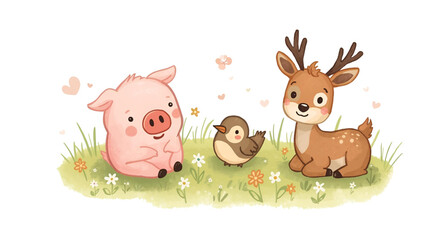 Naklejka premium funny cartoon animals