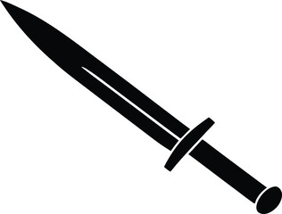 sword knife silhouette vector, blade weapon illustration
