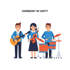 Flat vector 2D icon — Flat Vector 2D Design of Music Group Icon — Harmony in Unity
