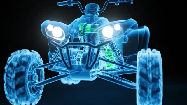 X-Ray View: Futuristic ATV Vehicle Design, Engineering, and Technology Visualization