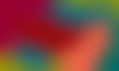 Blurred multicolored background with soft transitions of red, orange, green, and teal.