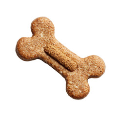 Dog Biscuit Shaped Like a Bone with Kibble Topper on transpart background