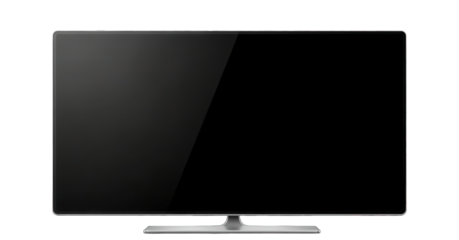 Sleek modern flat-screen television with a reflective display showcasing cutting-edge technology and immersive entertainment potential for homes and businesses
