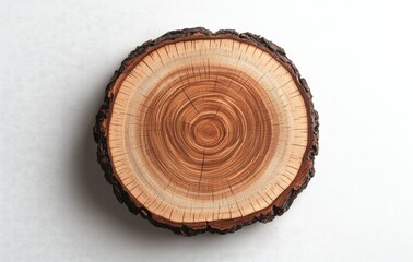 Circular wood slice, light brown,  natural grain