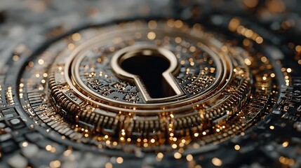 Abstract Keyhole: Intricate Metal Lock Mechanism