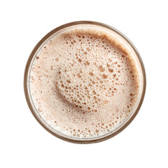 Protein shake glass on transpart background