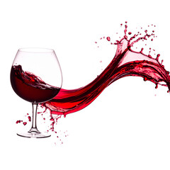 wave of red wine isolated