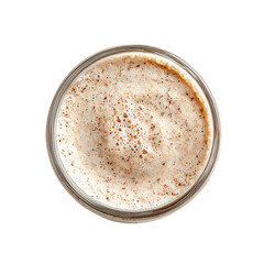 Protein shake glass on transpart background