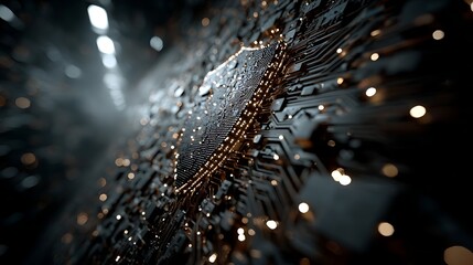 Cyber Security: Digital Shield on Circuit Board