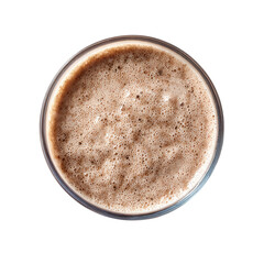 Protein shake glass on transpart background