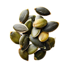 Pumpkin seeds on transpart background