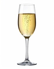 Champagne glass filled with bubbly wine