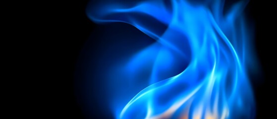 Vivid blue flame dances upward in closeup.