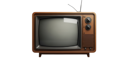 Captivating vintage television set with wooden casing and classic antenna, perfect for nostalgic media projects or retro design themes