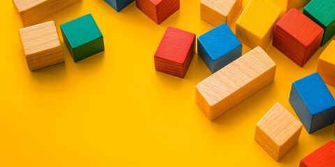 Obraz premium Colorful wooden blocks for children's education.