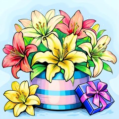 A Beautiful Bouquet of Lilies