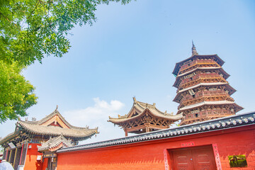 Fototapeta premium Yingxian Wooden Pagoda, Shuozhou City, Shanxi Province