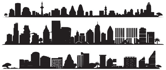 Obraz premium city buildings silhouette illustration design isolated