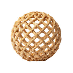 Round rattan ball decorative element on transpart background