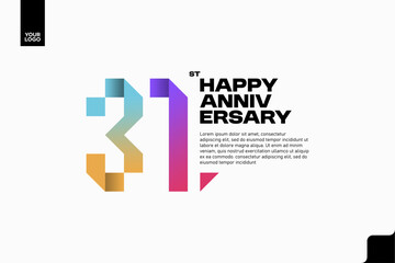 Number 31 logo icon design, 31st birthday logo number, anniversary 31