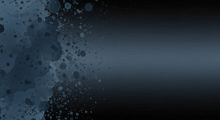 Obraz premium Abstract dark background with splattered ink-like patterns on the left side