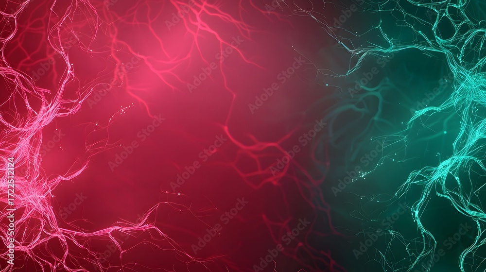 Wall mural the image features a captivating blend of abstract art, showcasing luminous, vein-like structures in