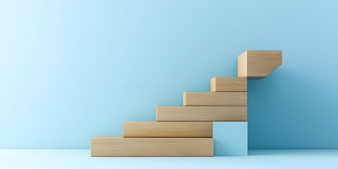 Creating a ladder metaphor using wooden blocks.