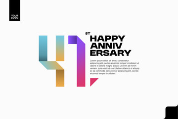 Number 41 logo icon design, 41st birthday logo number, anniversary 41