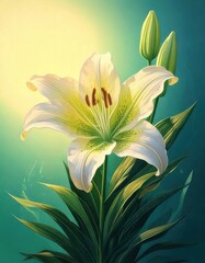 Elegant white lily in soft light