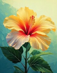 Vibrant Hibiscus Flower in Soft Background
