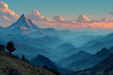 Tourist Photographing Scenic Mountain Landscape 