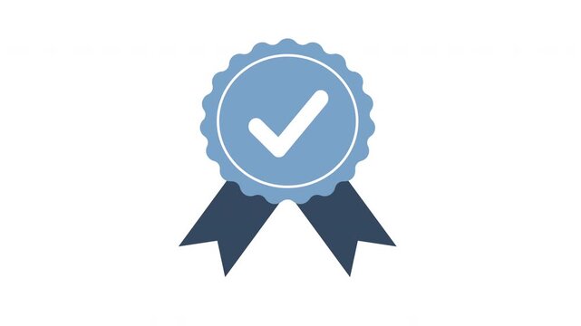 Animated quality mark. Approved or certified concept animation
