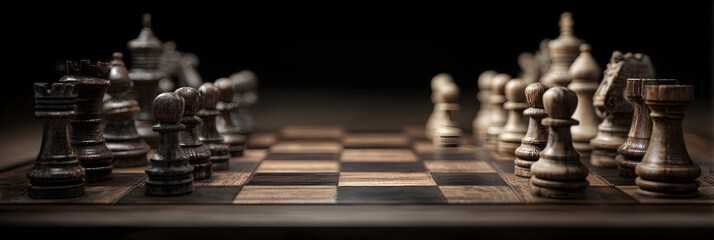 Strategic Tension: A Mid-Gme Chessboard Snapshot Shocasing a Complex Array of ieces Engaged in a Battle f Wits, Anticipation, and actical Maneuvering