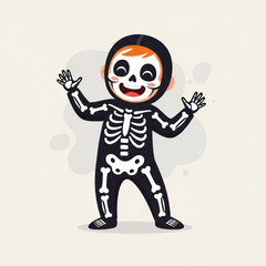  Cartoon in  skeleton costume