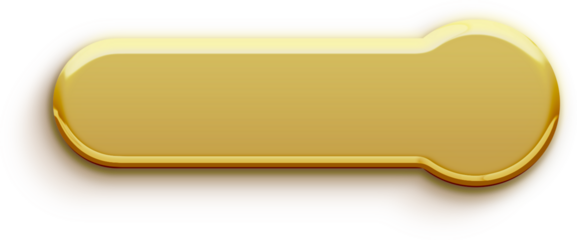 Glossy Gold 3D Button Rounded Bar Long Shape Capsule Style Luxury Liquid Shiny Metallic Blank Golden Frame Label CTA Signboard for Web App UI Design Poster Background Fashion Christmas Wedding Festiva