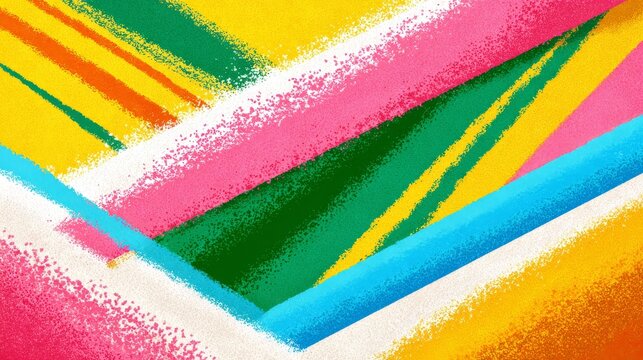Vivid diagonal abstract art, a colorful painting with dynamic lines and modern design.