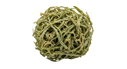 A tumbleweed, a dry, thorny plant that rolls across the ground, isolated on transparent background the tumbleweed is brown and green
