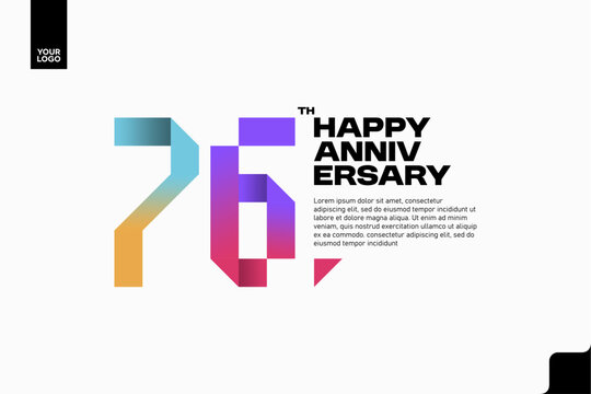 Number 76 logo icon design, 76th birthday logo number, anniversary 76