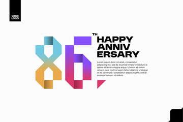 Number 86 logo icon design, 86th birthday logo number, anniversary 86