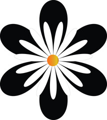 Black and White Floral Illustration