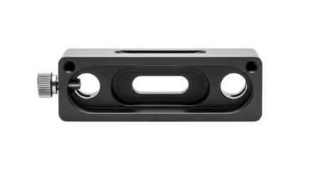 Black metal camera mount isolated on transparent background, a sturdy and versatile accessory for photography and videography, ensuring stable support