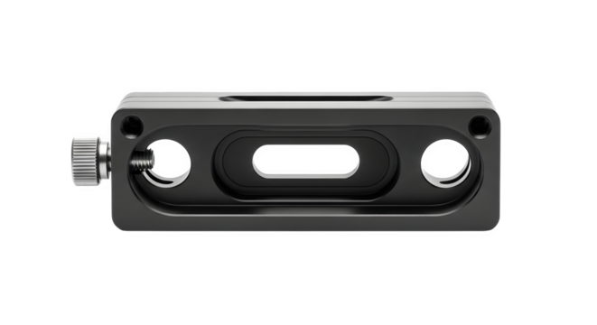 Black metal camera mount isolated on transparent background, a sturdy and versatile accessory for photography and videography, ensuring stable support