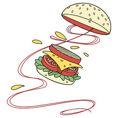 fast food illustration