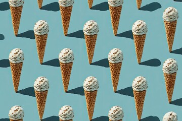 Ice cream cones in a repeating pattern (4)