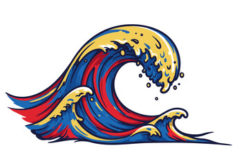 Stylized Colorful Wave Abstract Art.