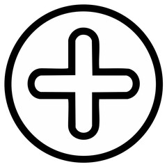 Obraz premium Plus sign in circle simple rounded icon vector illustration for design